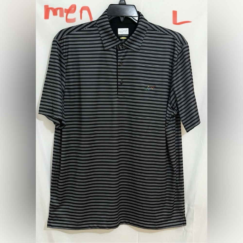 Greg Norman Collection Black and Gray Polo Shirt